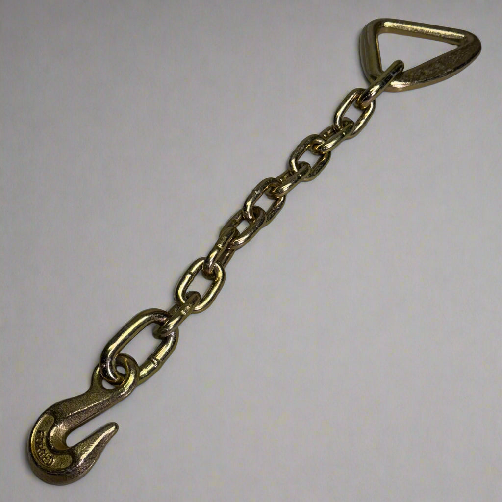 FORGED G70 Transport Chain With Clevis Hooks 3.5" X 2", Golden