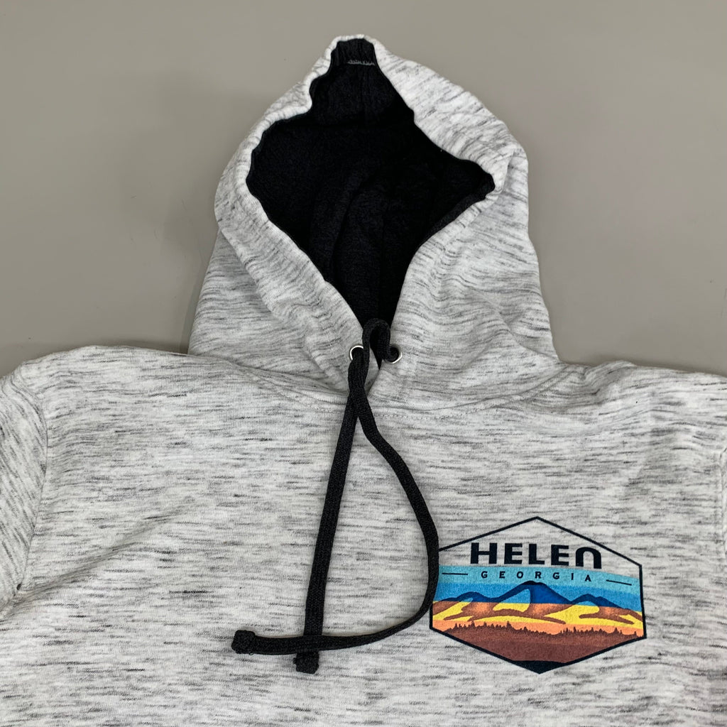 LONEROCK Helen Georgia Tie Hoodie Sz Small White/Grey