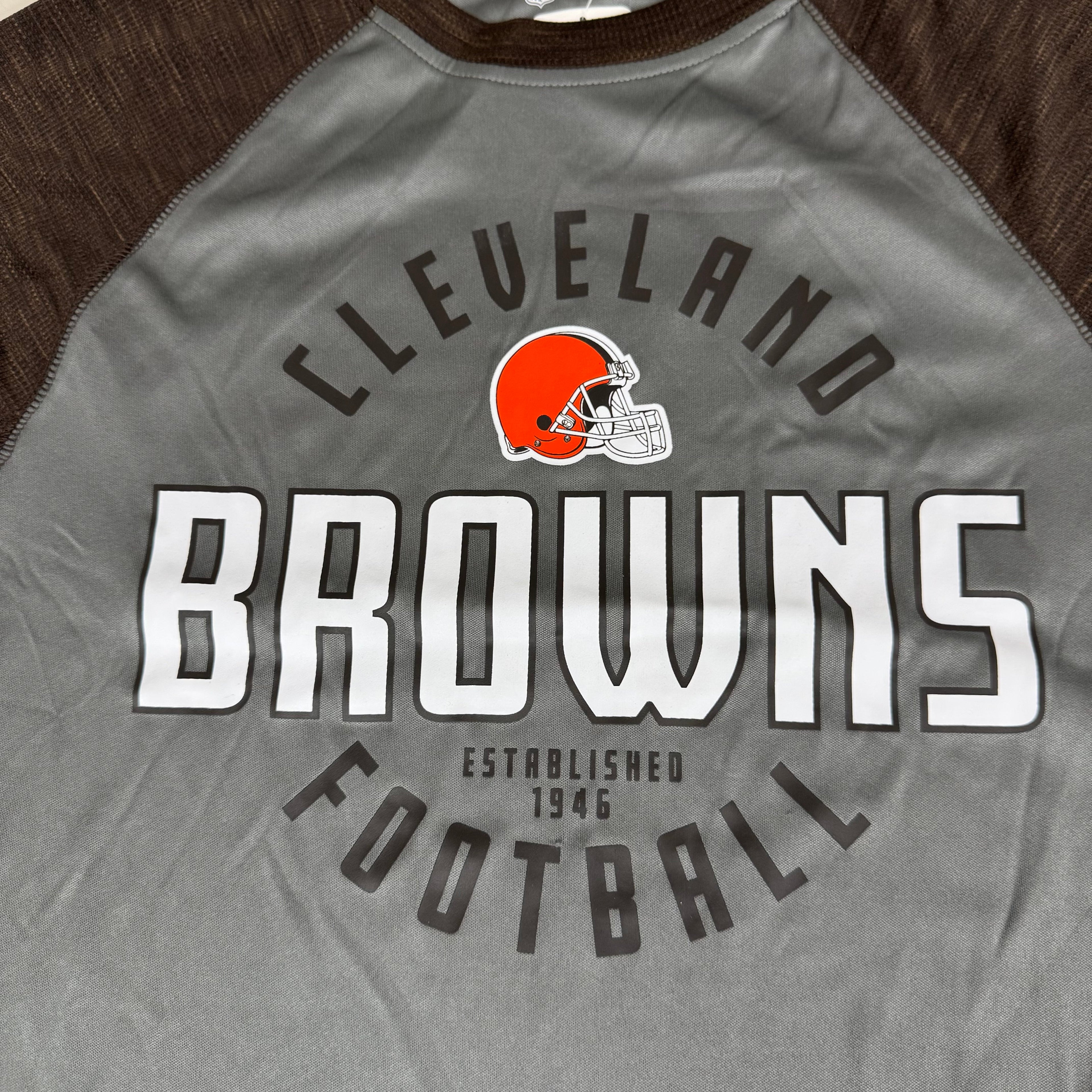 NFL Cleveland Browns Long Sleeve Shirt L Brown/Grey 1802970