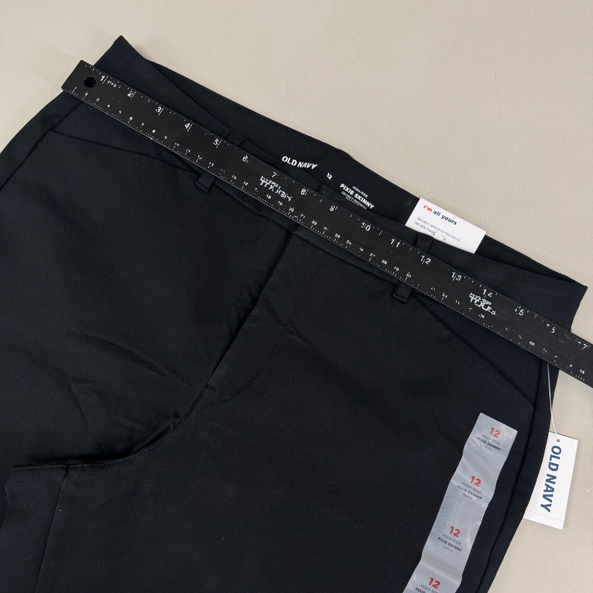 OLD NAVY High Waisted Pixie Skinny Ankle Pants Women's Sz 12 Black 3139011958