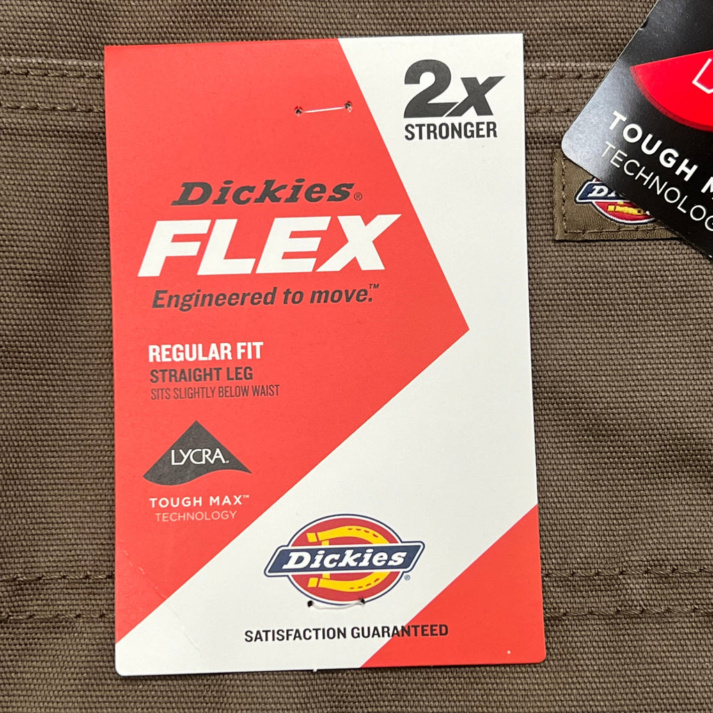 DICKIES Flex Regular Fit Double Knee Pant Men's Sz 40X32 Stonewashed Mushroom