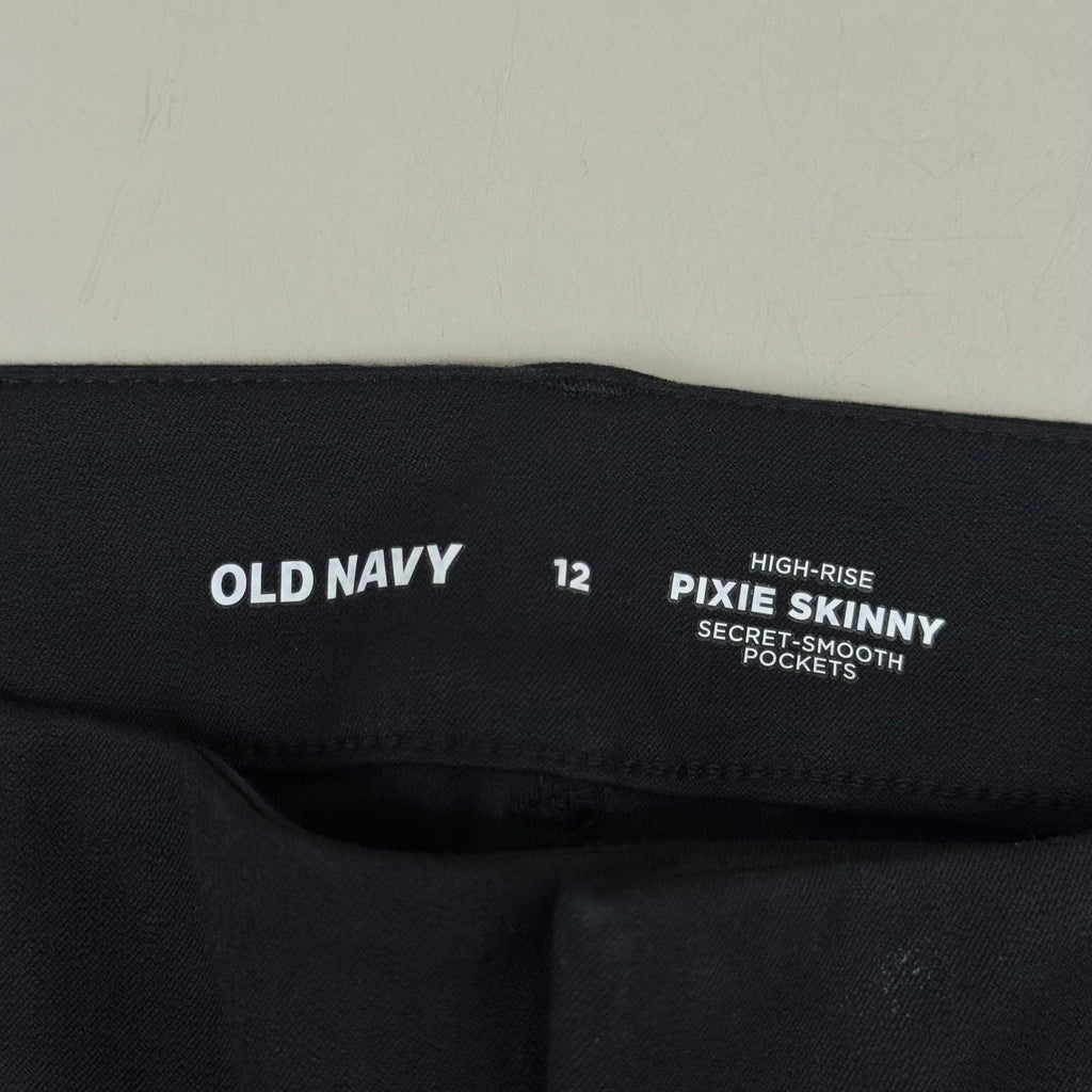 OLD NAVY High Waisted Pixie Skinny Ankle Pants Women's Sz 12 Black 3139011958