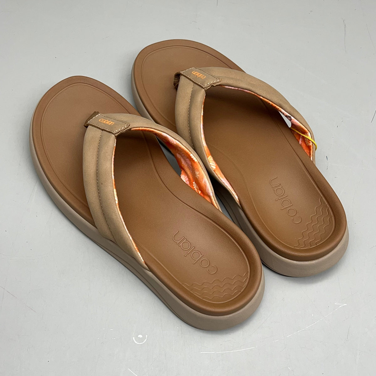 COBIAN Darby Synthetic Suede Strap Sandals Women's Sz 8, EU 38 Tan DAR24-230-8