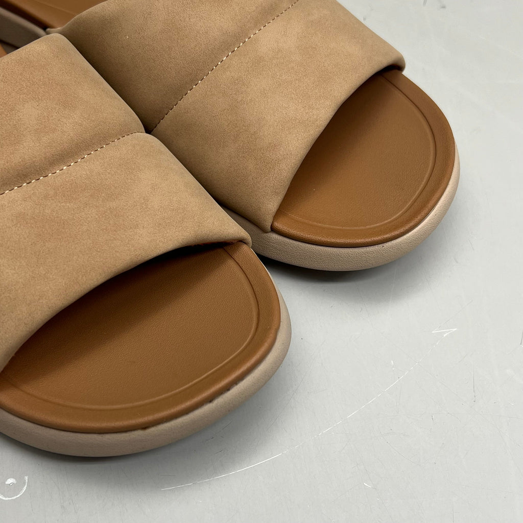 COBIAN Tolula Slide Enhanced Cushion Suede Strap Women's Sz 7 Tan TOL24-230-07