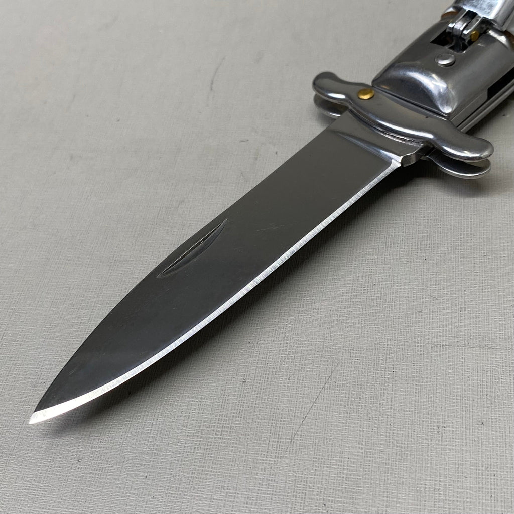 ZA@ ARMED FORCE TACTICAL Hand Crafted OTF Pocket Knife  3.5"Blade 8" Knife White Marble ST-10WP