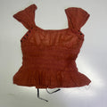 FREE PEOPLE Linen Textile Sweet On Your Crop Women's Sz S Maple Syrup 96849898