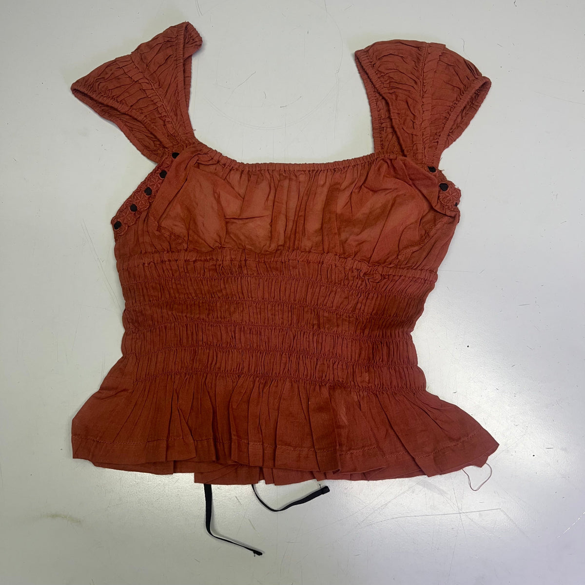 FREE PEOPLE Linen Textile Sweet On Your Crop Women's Sz S Maple Syrup 96849898