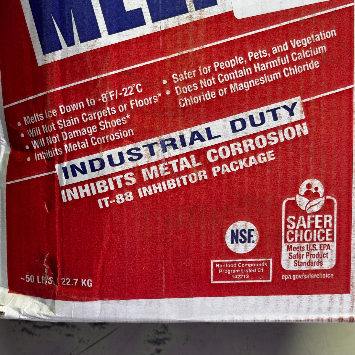 ICE MELTER Carton Ice Melt, Granular -8 Degrees F, Blue 50 Lbs Blue 4W973 (New Other, Distressed Box)