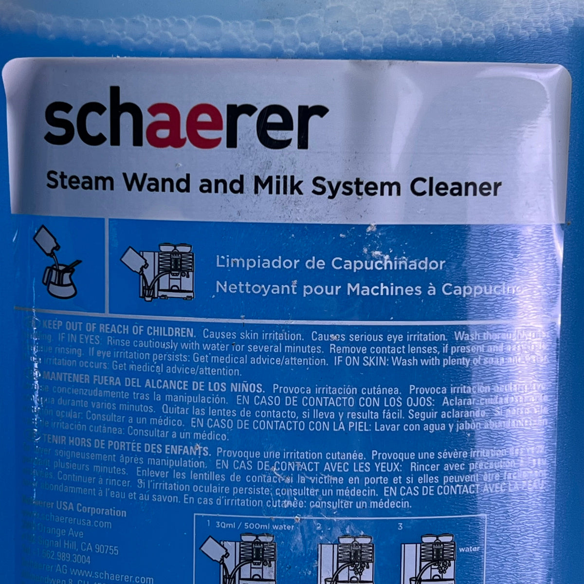 SCHAERER (2 PACK) Steam Wand And Milk System Cleaner OEM  1 L Blue 12-MAB