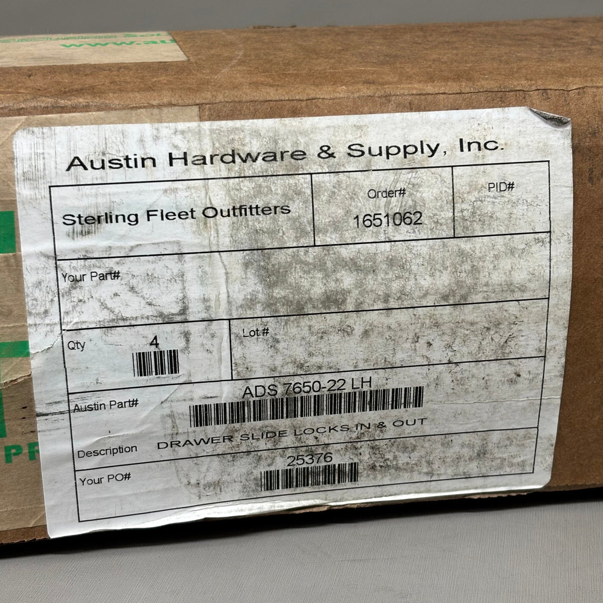 AUSTIN HARDWARE & SUPPLY Left Hand Drawer Slides ADS Series ADS 7650-22 LH