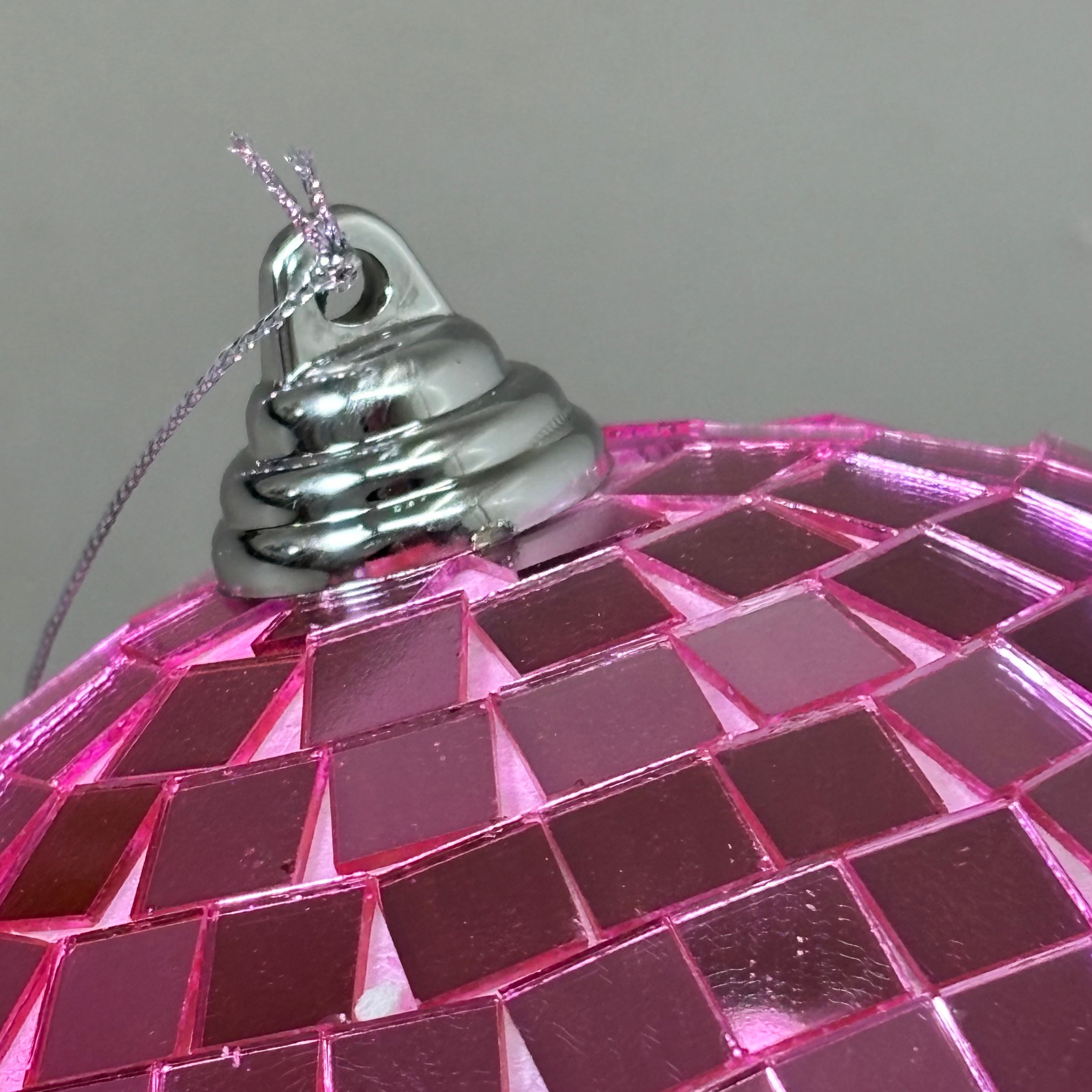 RAZ IMPORTS (2 PACK) Disco Ball Christmas Ornament Glass & Foam 6" Pink 4432728