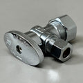 PLUMBSHOP Water Stop 1/2" Nom Comp x 3/8 " OD Comp Angle Brass/Chrome PLB100X P