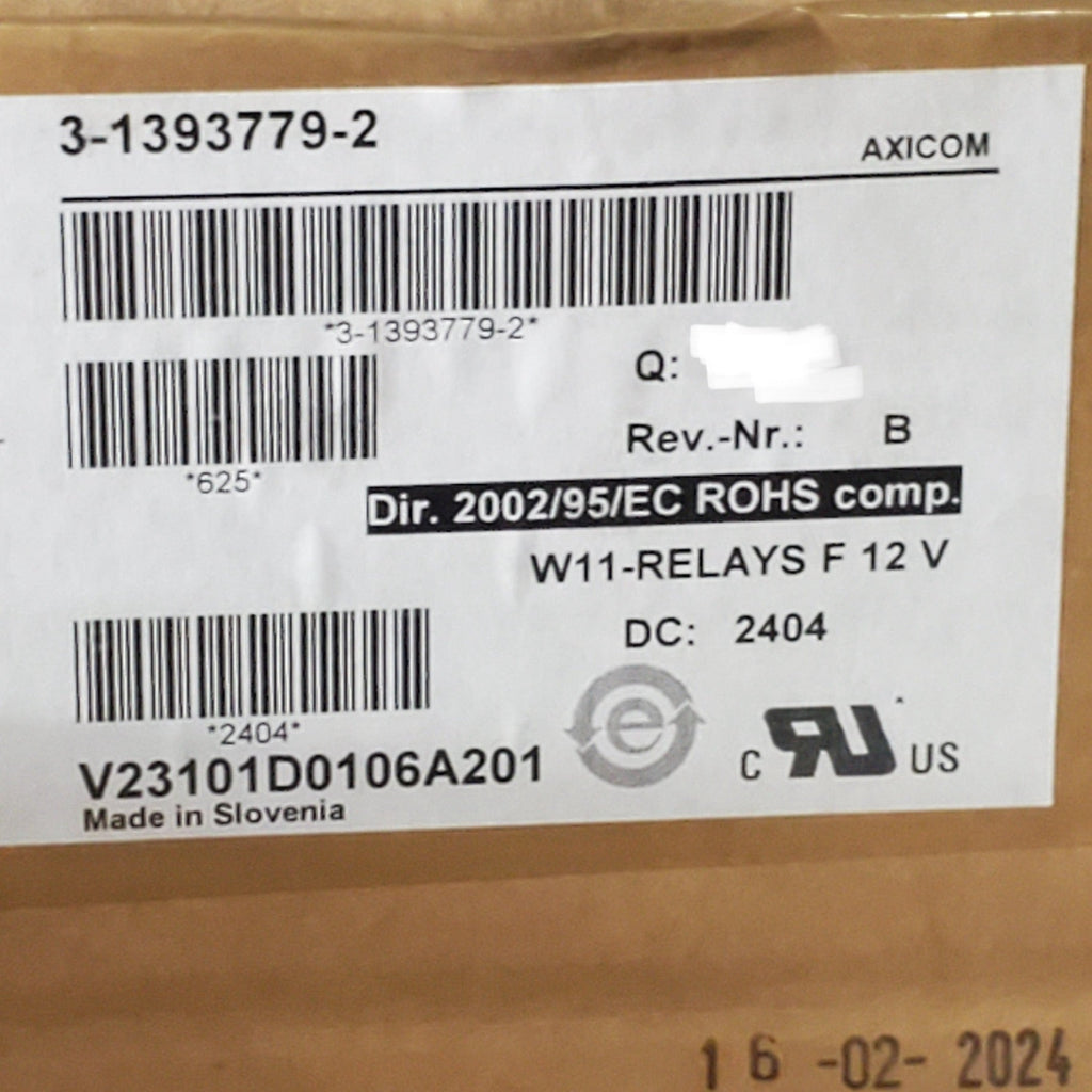 TE CONNECTIVITY (25 Pack) AXICOM Signal Relays W11 1Pole PCB V23101-D0106-A201