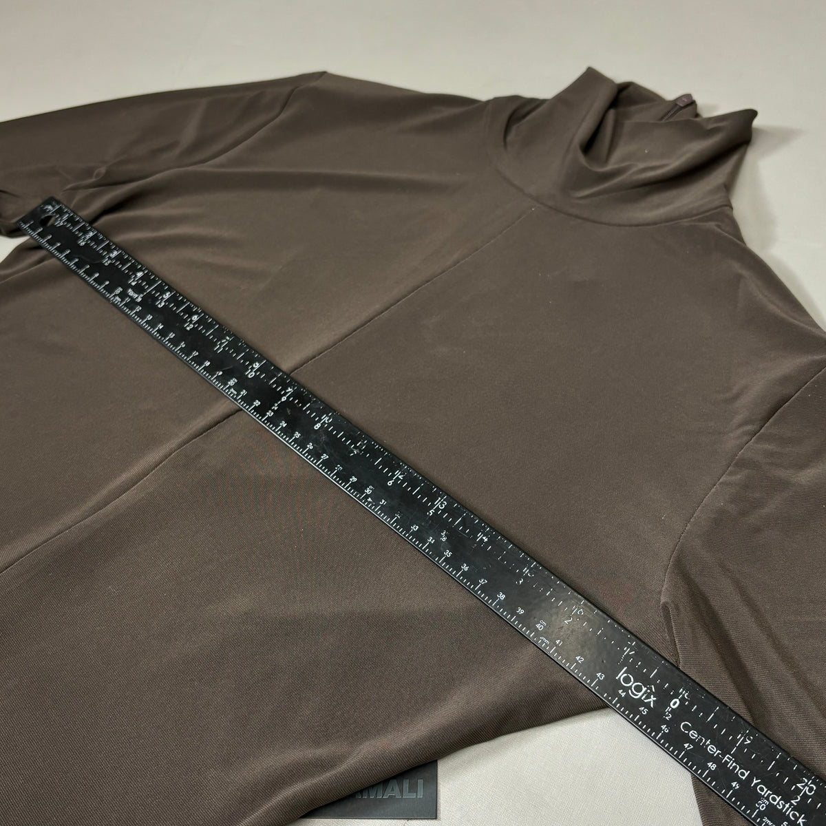 NORMA KAMALI Slim Fit Turtleneck Catsuit w/ Footsie Women's Sz L/40 Chocolate