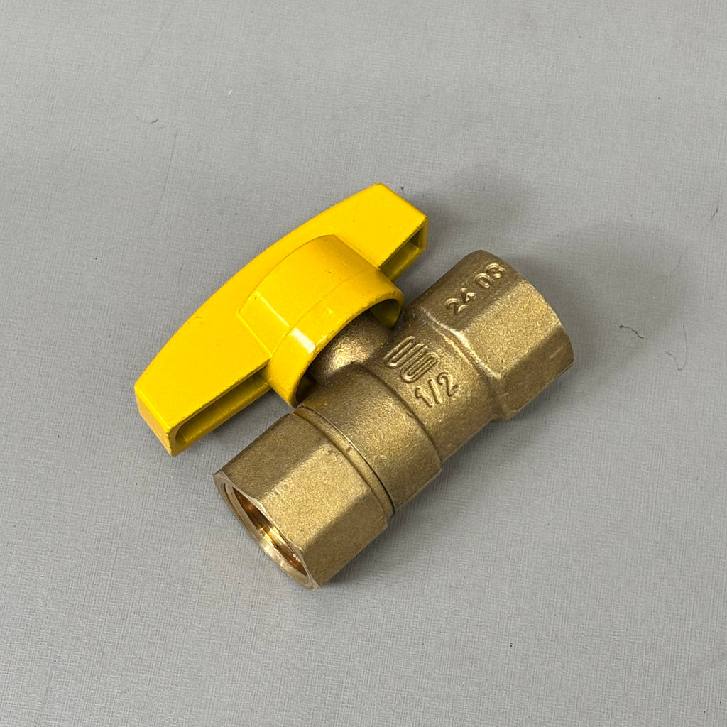 BRASS CRAFT (2 PACK) Italian Made Gas Ball Valve Brass 1/2" FIP X 1/2" FIP TBV8