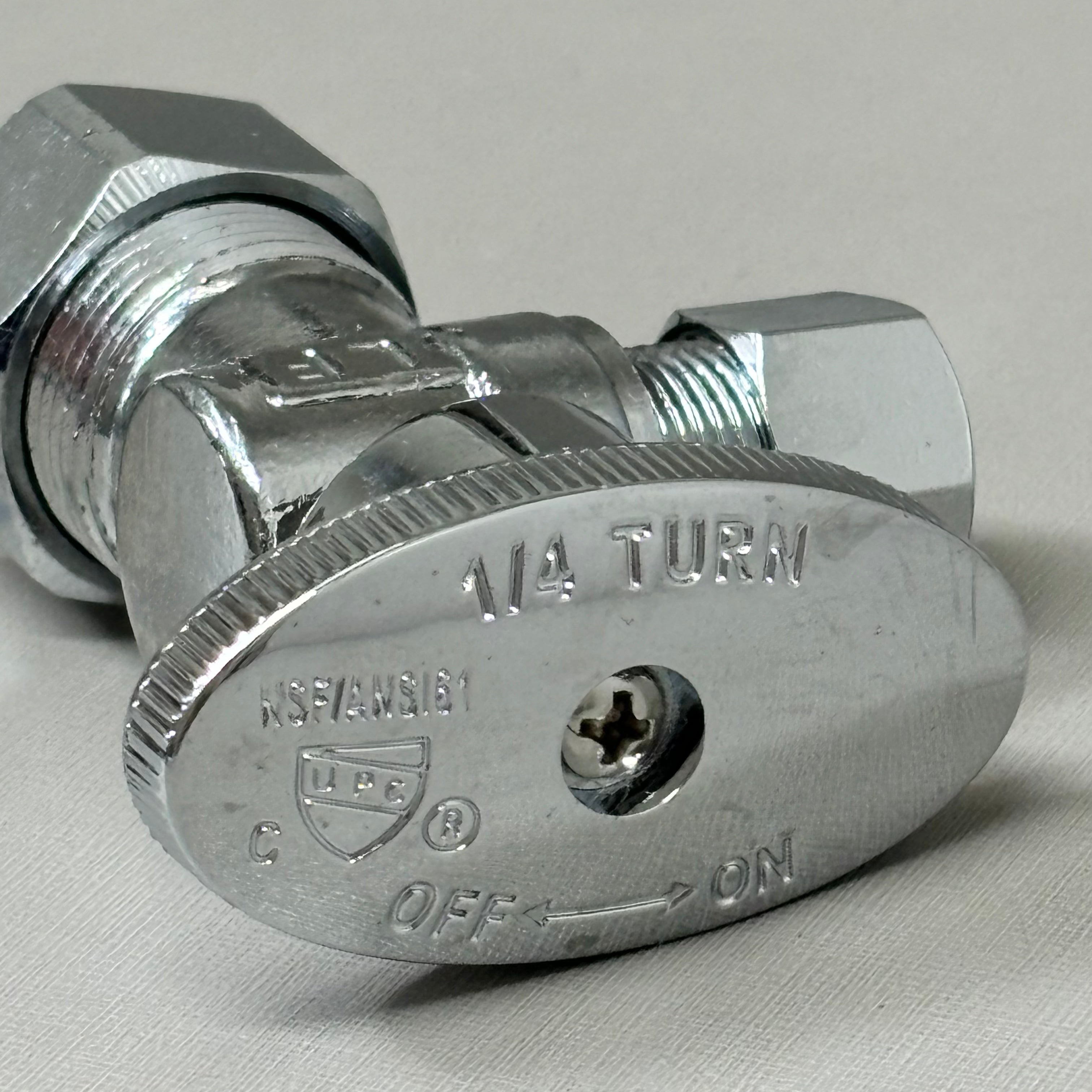 PLUMBSHOP Water Stop 1/2" Nom Comp x 3/8 " OD Comp Angle Brass/Chrome PLB100X P