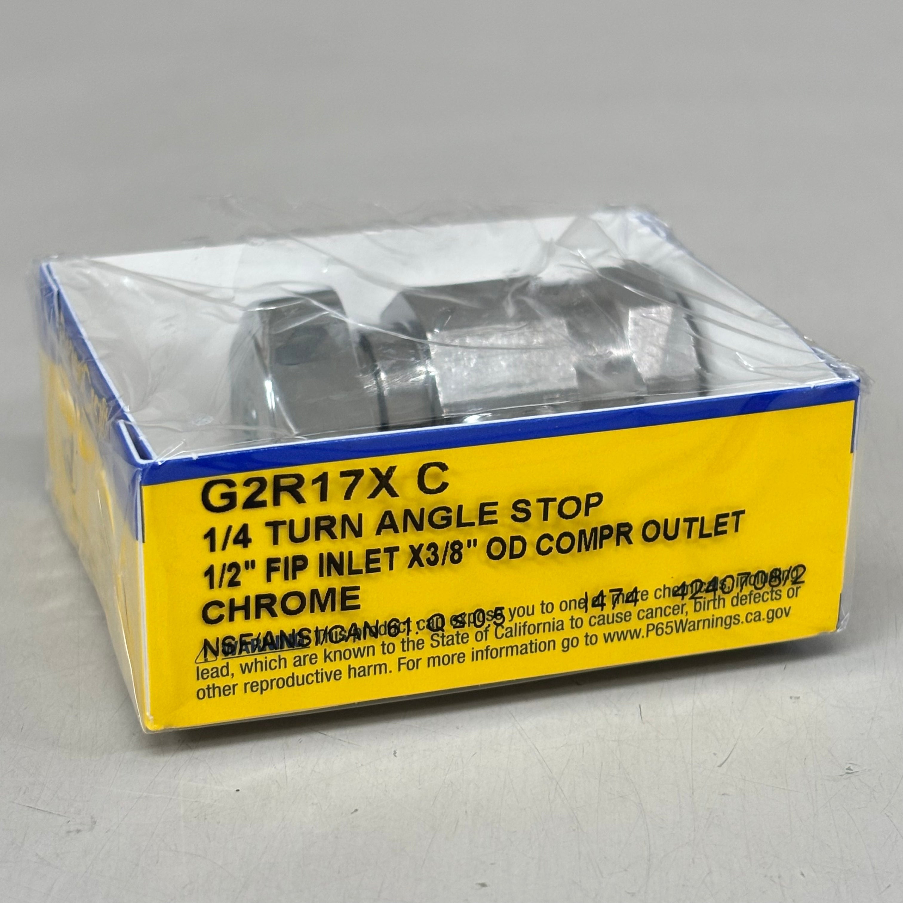 BRASSCRAFT (2 PACK) 1/4 Turn Angle Stop 1/2" FIP In X 3/8" OD COMPR Out G2R17XC