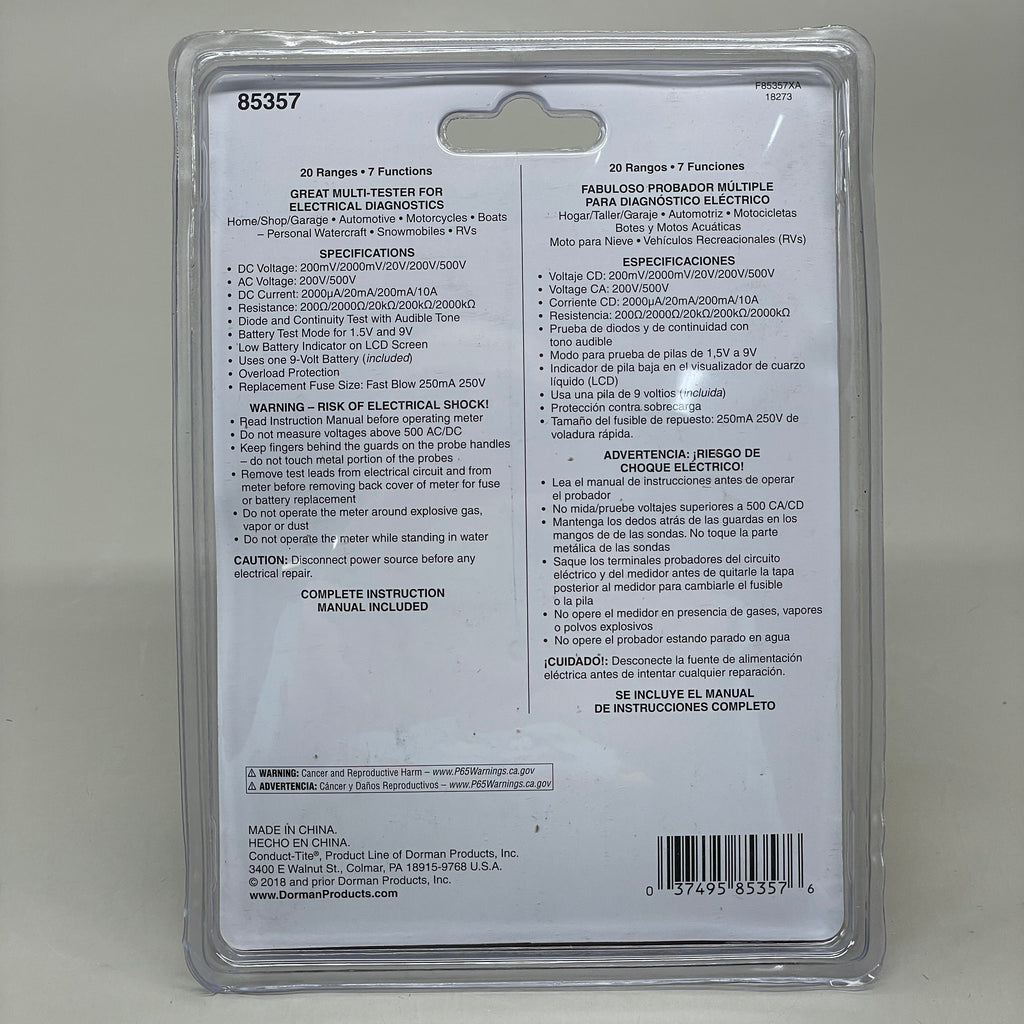 DORMAN Digital Multimeter Tools For Electrical Diagnostics 85357