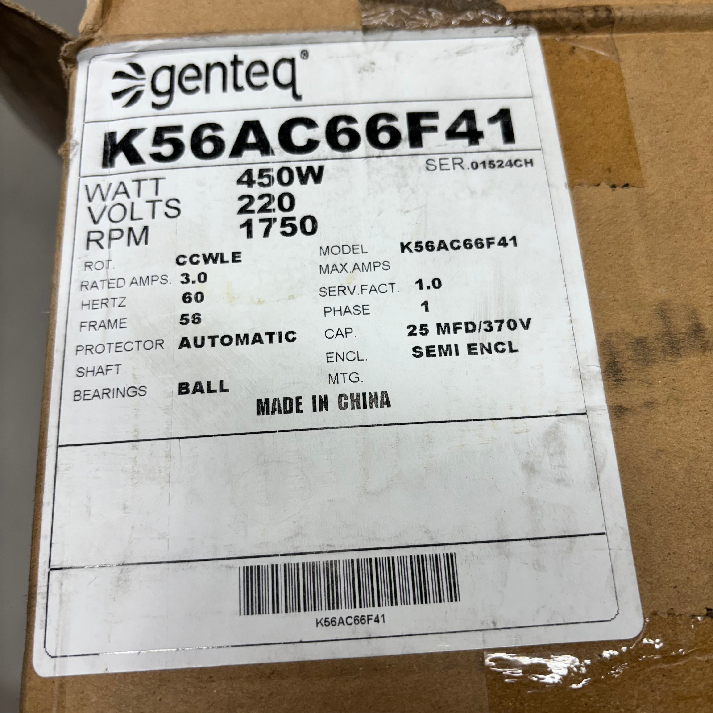 SPACEMAN Motor Capacitors 220V 60HZ 1 Phase Genteq K56AC66AF41 OEM 3.3.01.07.010