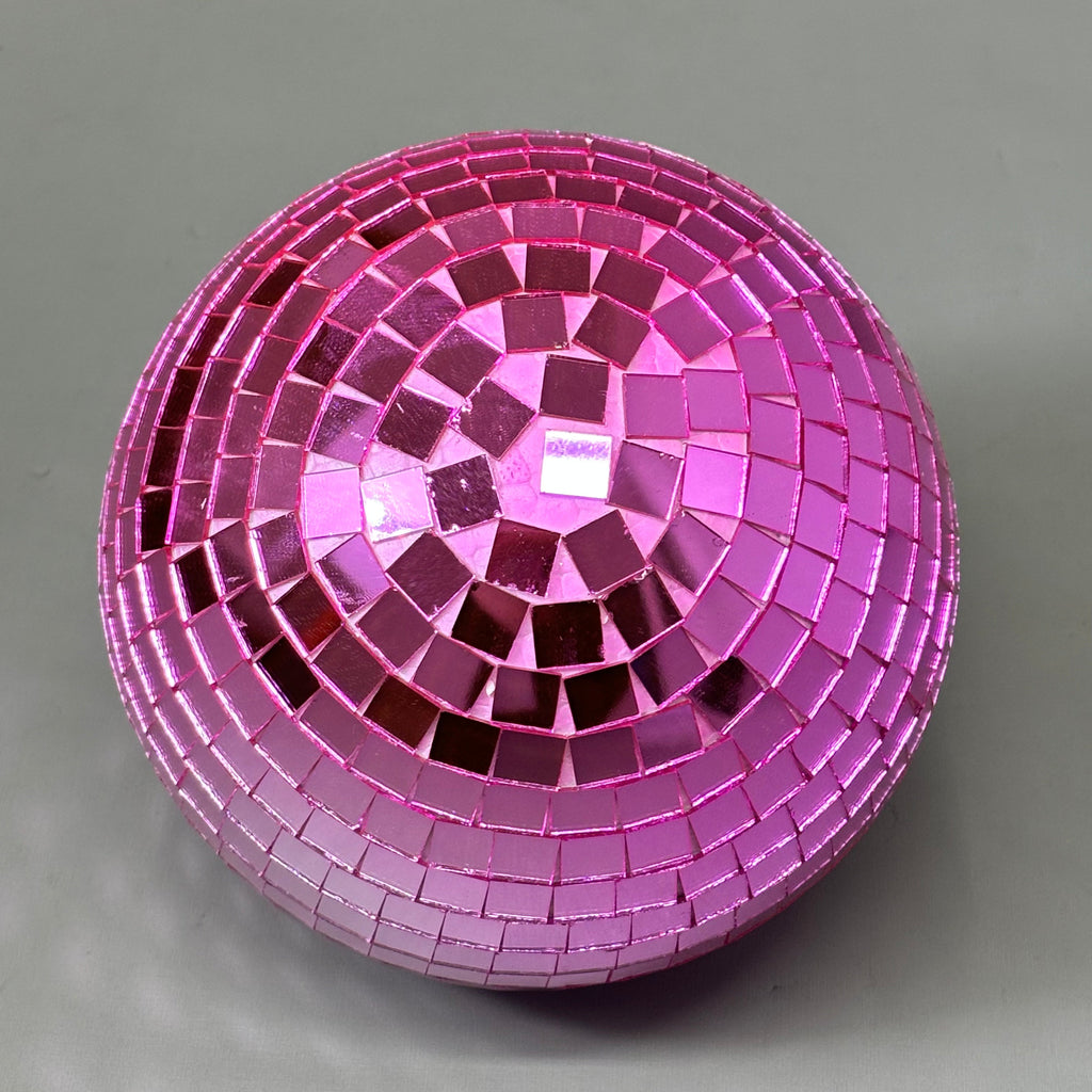RAZ IMPORTS (2 PACK) Disco Ball Christmas Ornament Glass & Foam 6" Pink 4432728