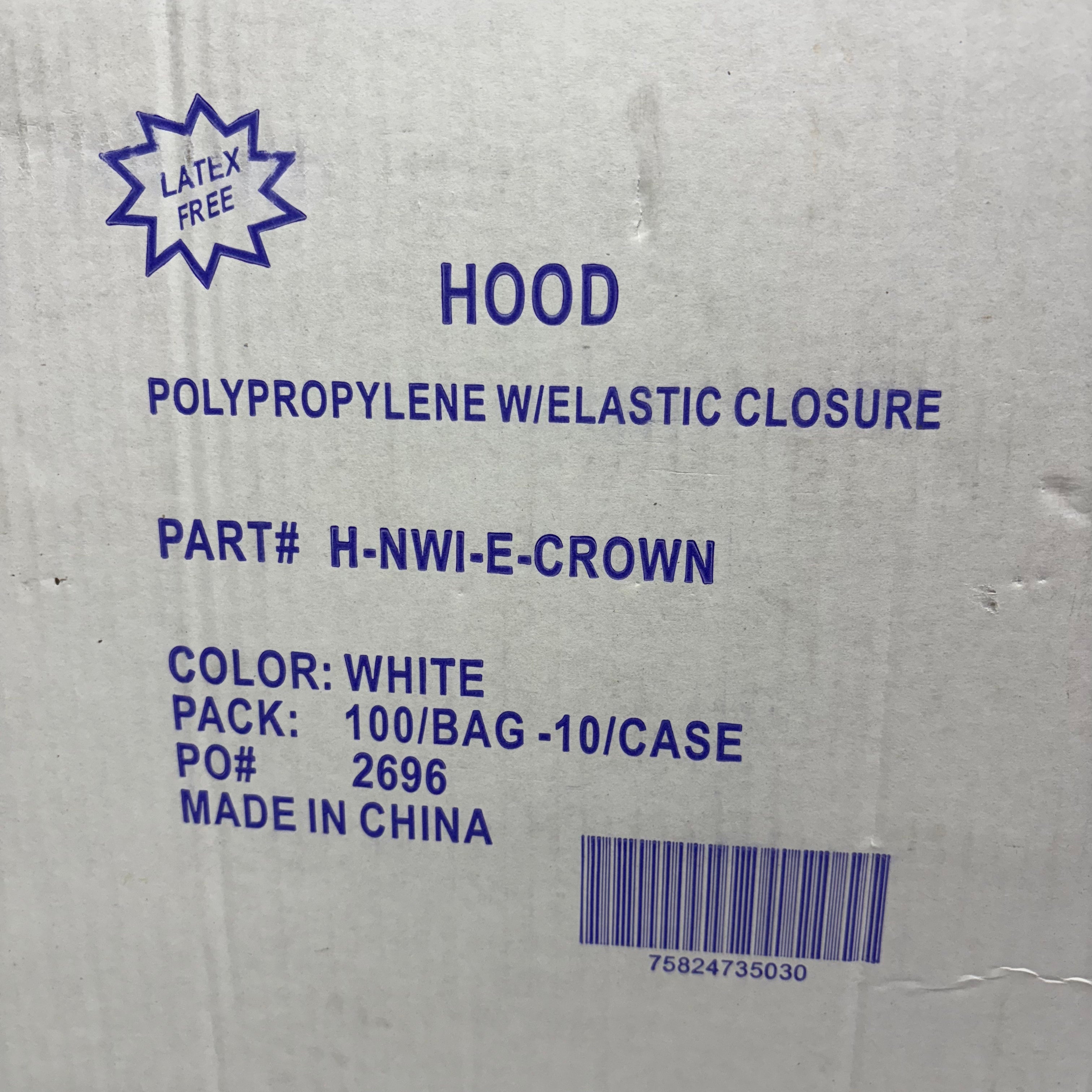 KEYSTONE (100 PACK) Polypropylene Hood With Elastic Closure One Size Fits All