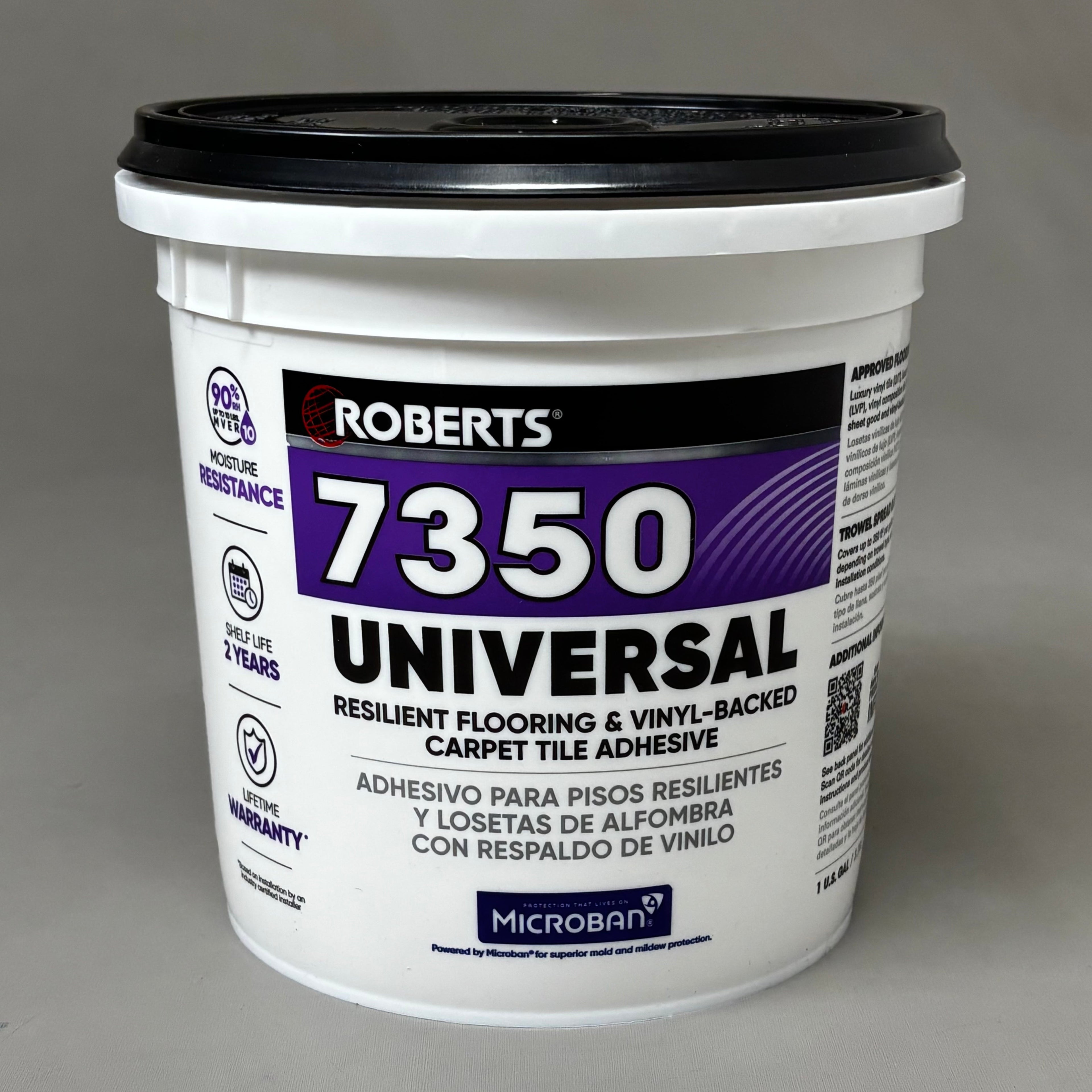 ROBERTS Universal Resilient Flooring & Vinyl-Backed Carpet Tile Floor Adhesive 7350
