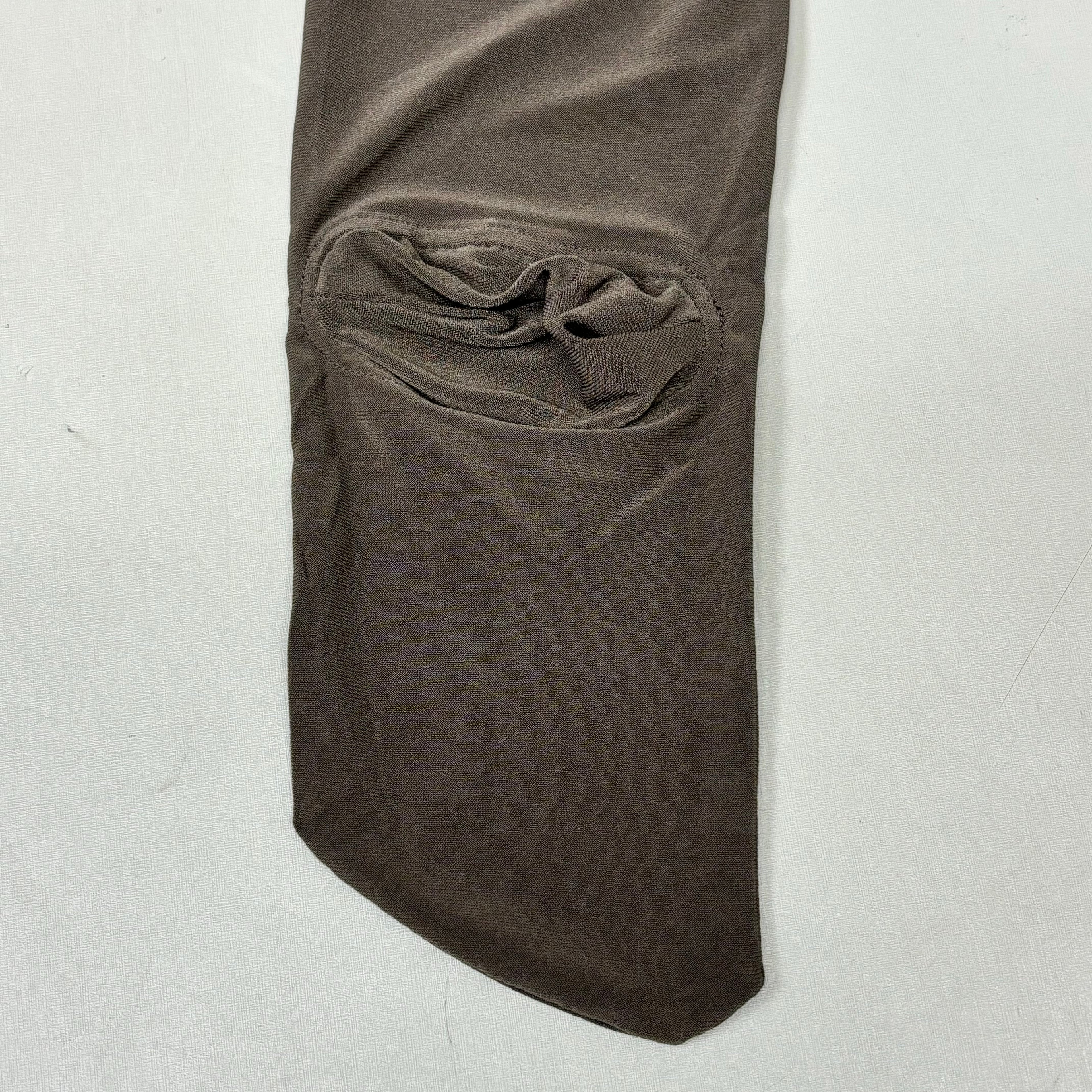 NORMA KAMALI Slim Fit Turtleneck Catsuit w/ Footsie Women's Sz L/40 Chocolate