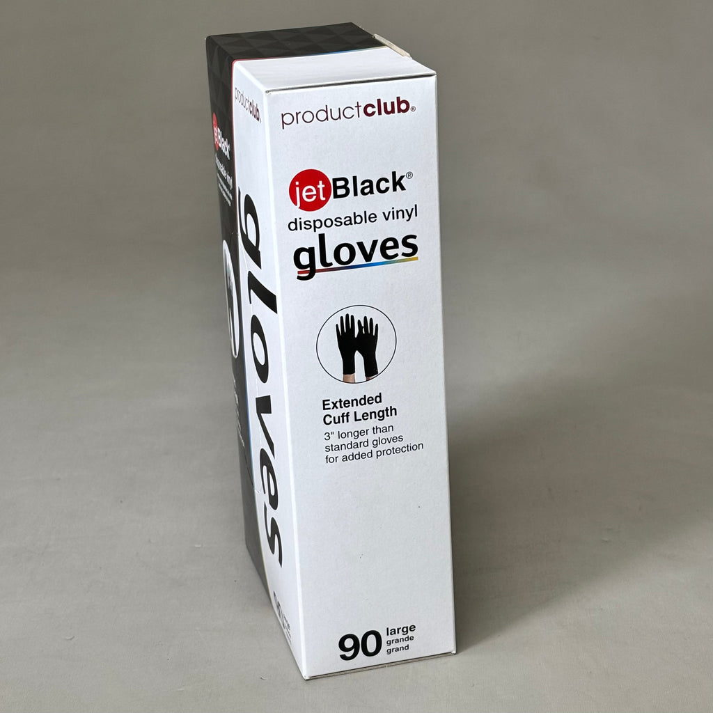 PRODUCT CLUB  (2 PACK, 90 GLOVES EACH) Disposable Vinyl Gloves Long Cuff Sz L