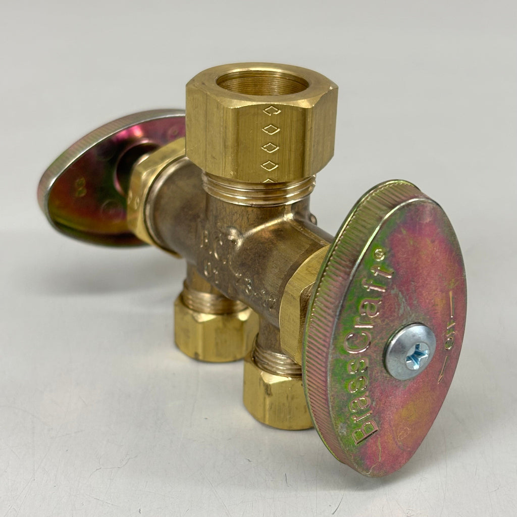 BRASSCRAFT  Dual Shut Off Outlet Stop 1/2" NOm CMP In X 3/8" OD COMP CR1901DVSXR
