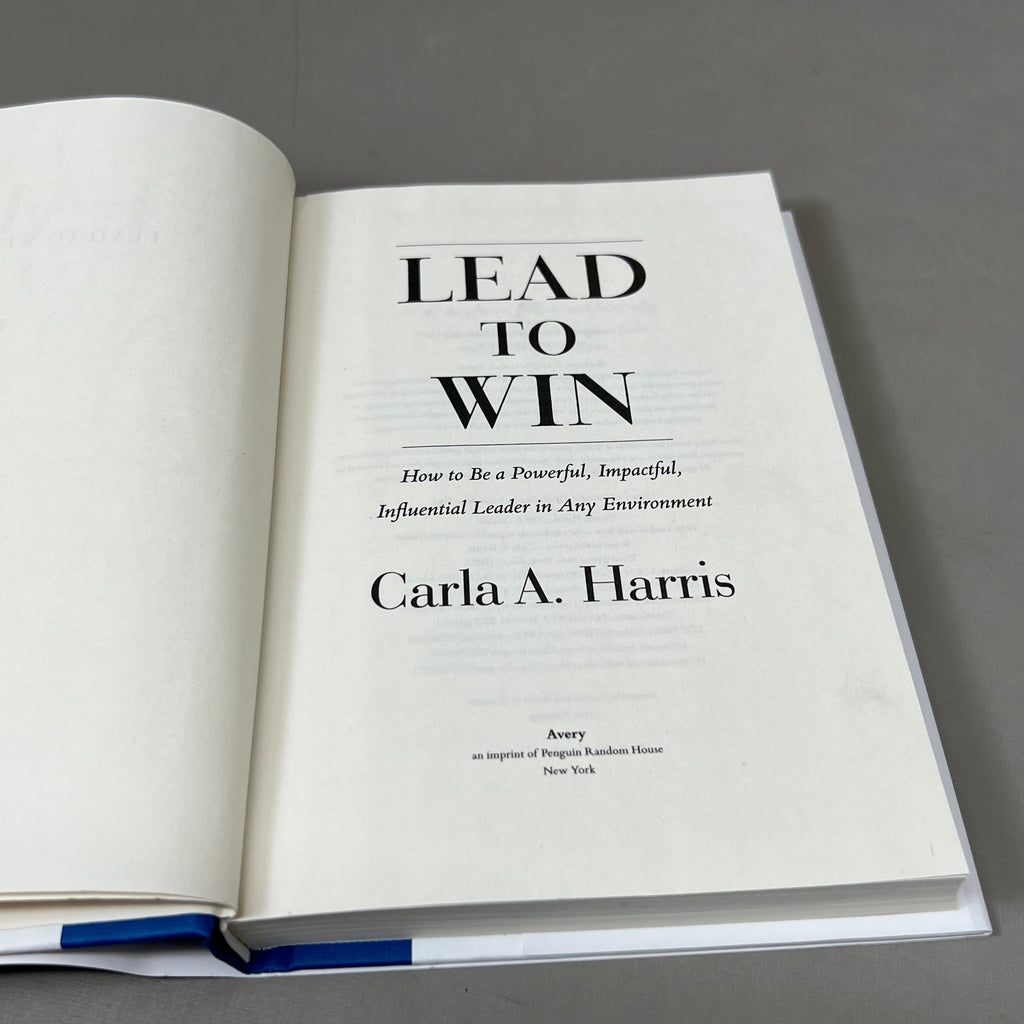 LEAD TO WIN Hardback By Carla A. Harris Published by Penguin Random House 9"x6"