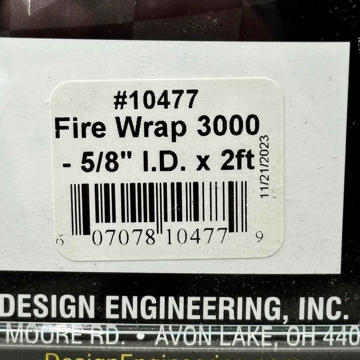 DEI DESIGN ENGINEERING INC Fire Wrap 3000 Withstands 500°F 5/8" I.D. x 2ft 10477