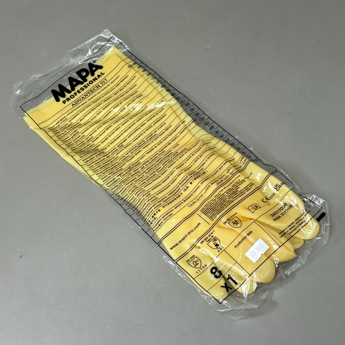 MAPA PROFESSIONAL(72 PACK) Tripolymer Mechanical Chemical Resistance Sz 8 517318