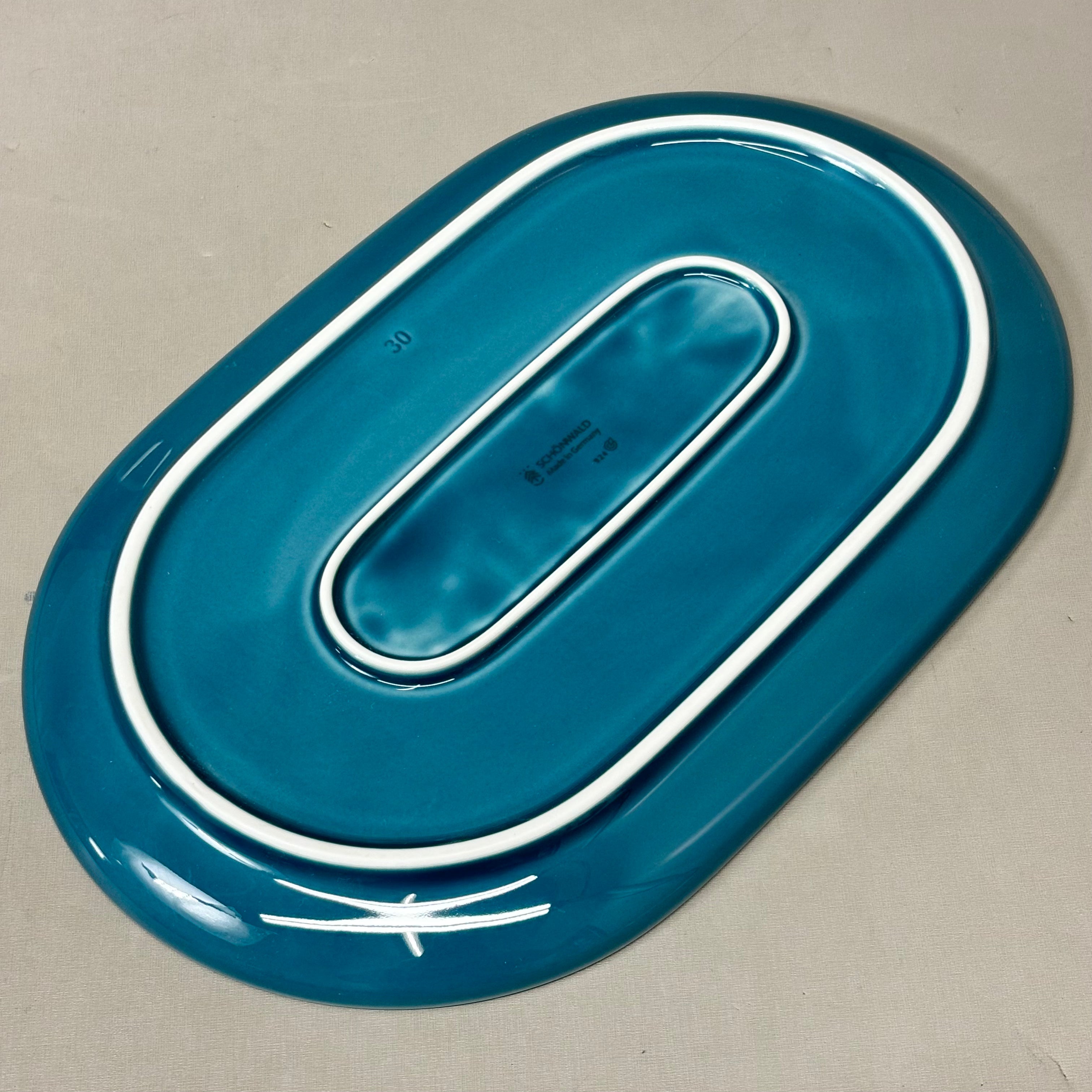SCHONWALD Oval Companion Platter Porcelain Petrol Blue 6 PACK