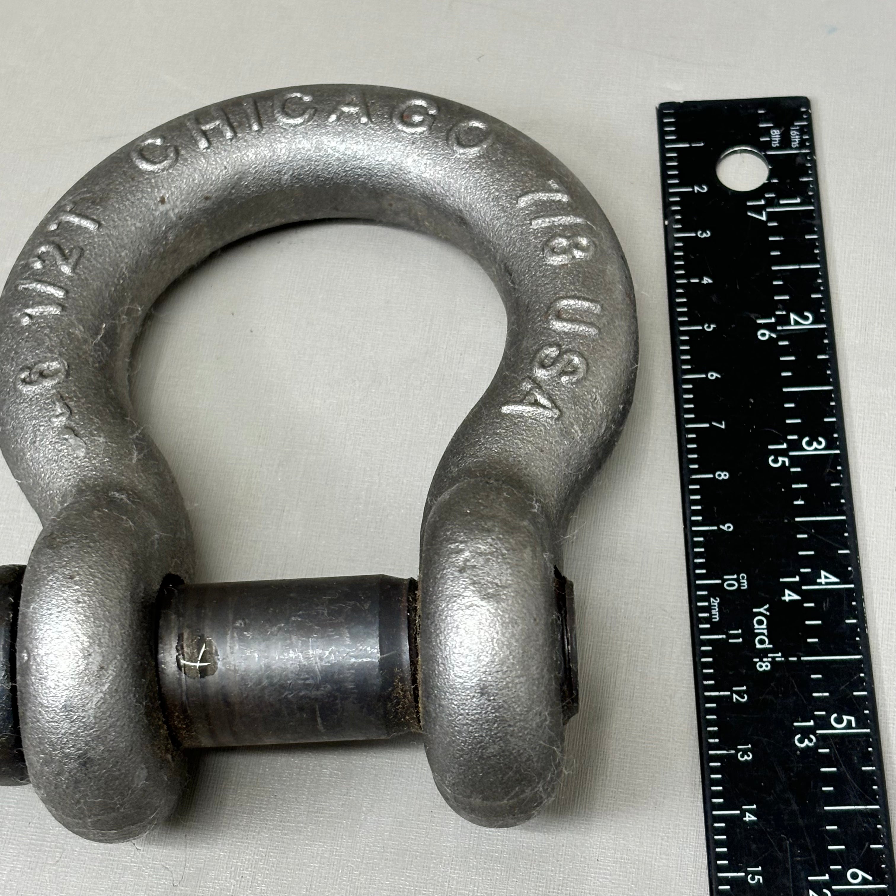 CHICAGO HARDWARE Bolt Type Anchor Shackles Galvanized 6-1/2 Ton 7/8" 200455