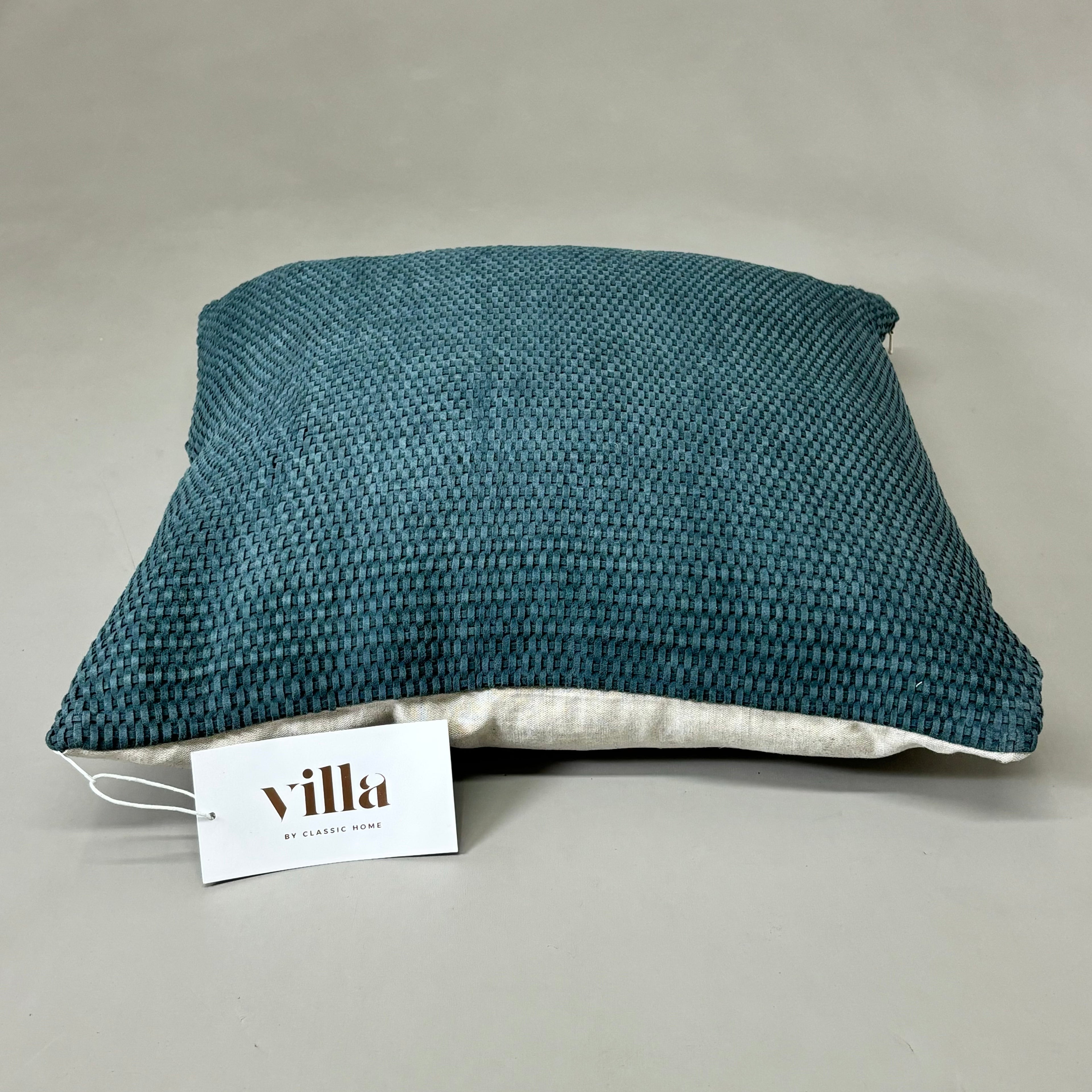VILLA 18"x18" MP Bassinet Suede Decorative Throw Pillow Blue Slate