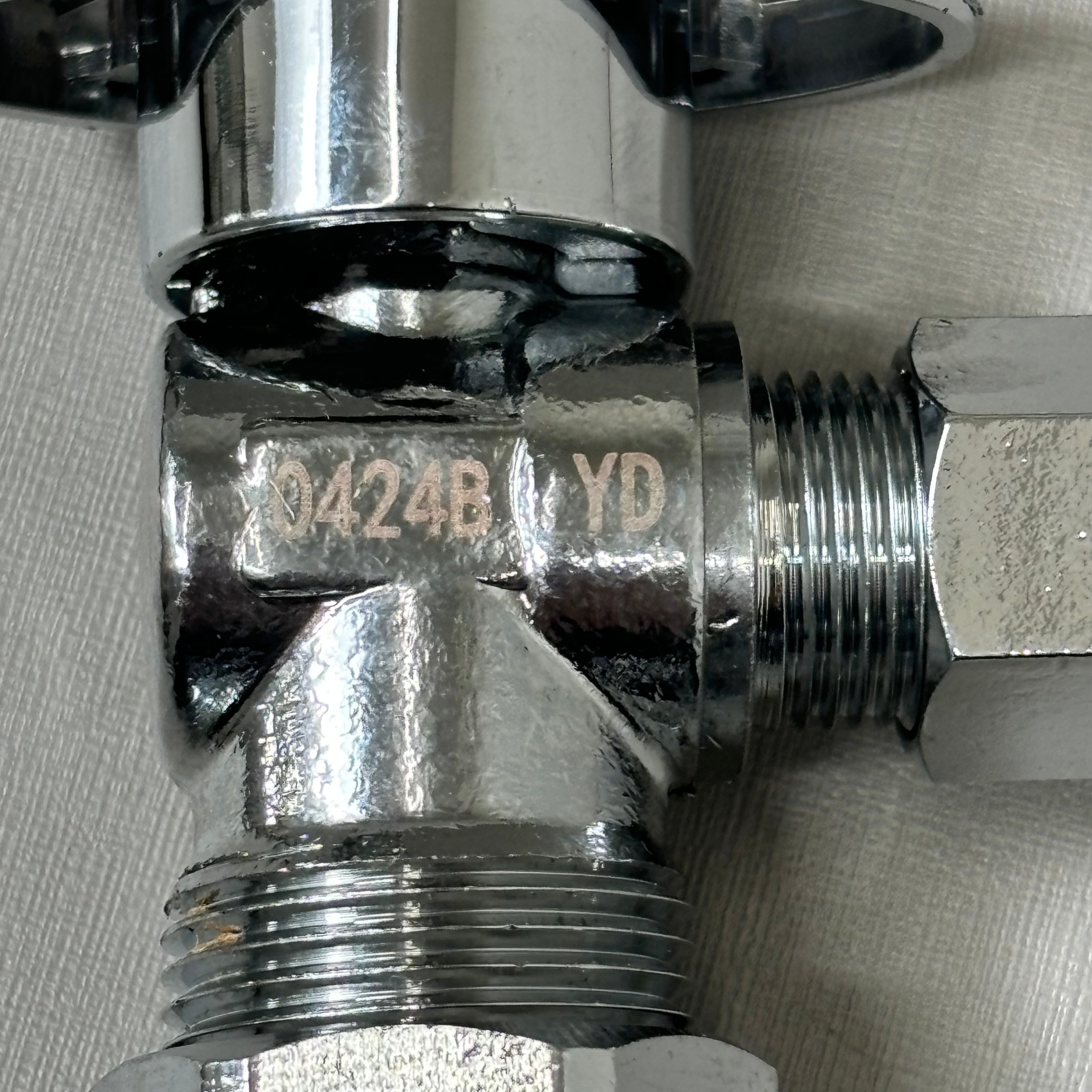 PLUMBSHOP Water Stop 1/2" Nom Comp x 3/8 " OD Comp Angle Brass/Chrome PLB100X P