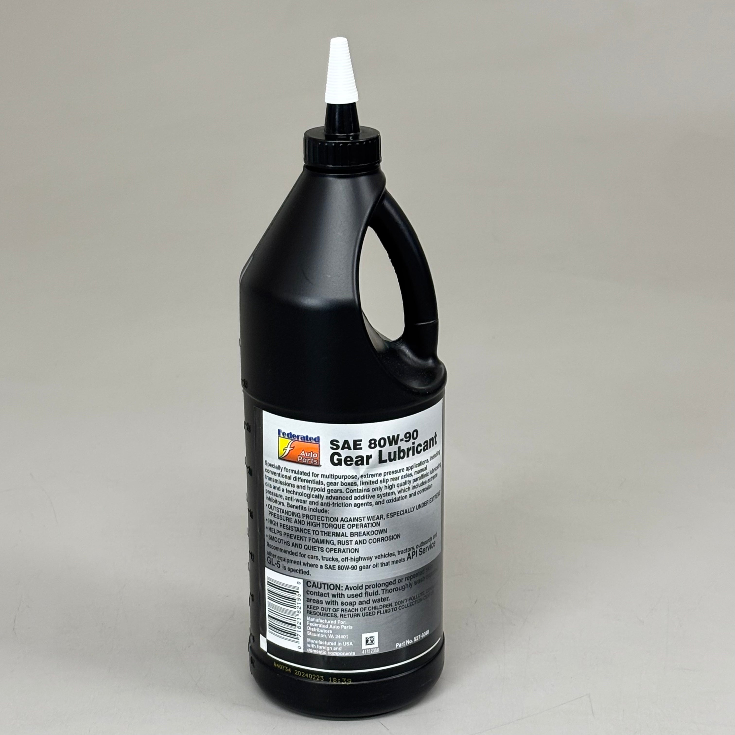 FEDERATED (6 PACK, 1 QUART EACH) Heavy Duty SAE 80W-90 Gear Oil  527-6080