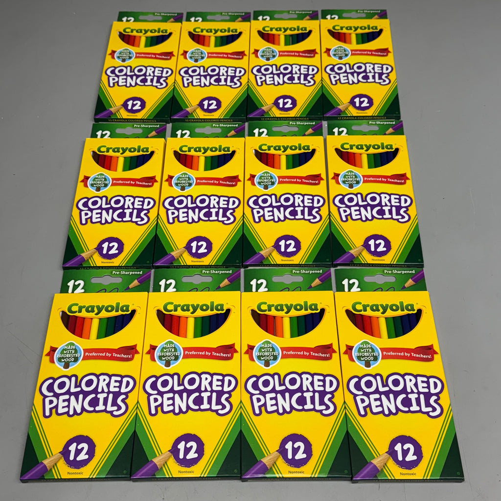CRAYOLA (12 PACK) Wood Colored Pencils Long Pre Sharpened 12 Pencils Per Package