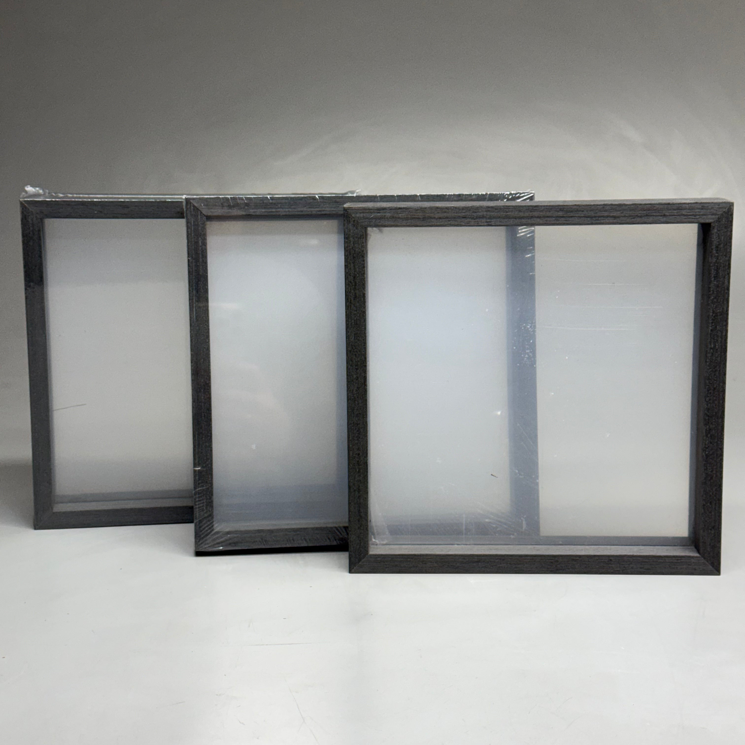 (3 PACK) Floater Picture Frame 8.66" X 1.57" X 8.66" Dark Grey/Black