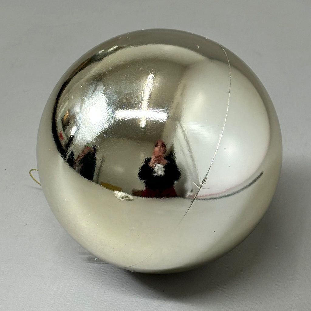 RAZ IMPORTS (2 PACK) Shiny Ball Christmas Ornament Plastic 6" Champagne 4314917