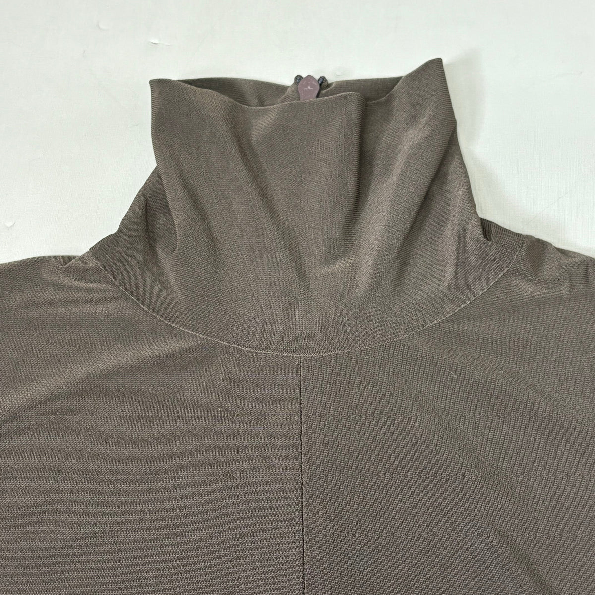NORMA KAMALI Slim Fit Turtleneck Catsuit w/ Footsie Women's Sz M/38 Chocolate