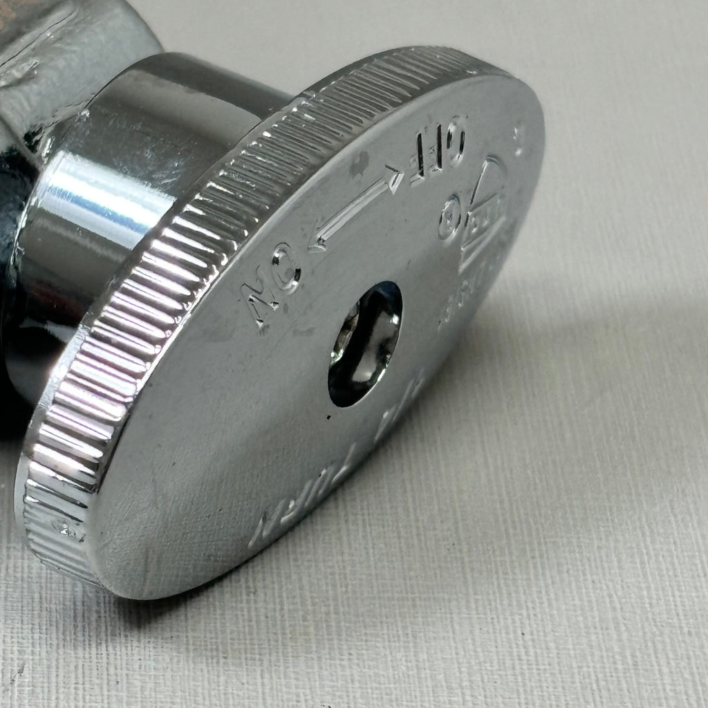 PLUMBSHOP Water Stop 1/2" Nom Comp x 3/8 " OD Comp Angle Brass/Chrome PLB100X P