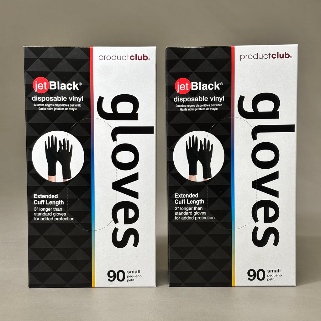 PRODUCT CLUB  (2 PACK, 90 GLOVES EACH) Disposable Vinyl Gloves Long Cuff Sz S