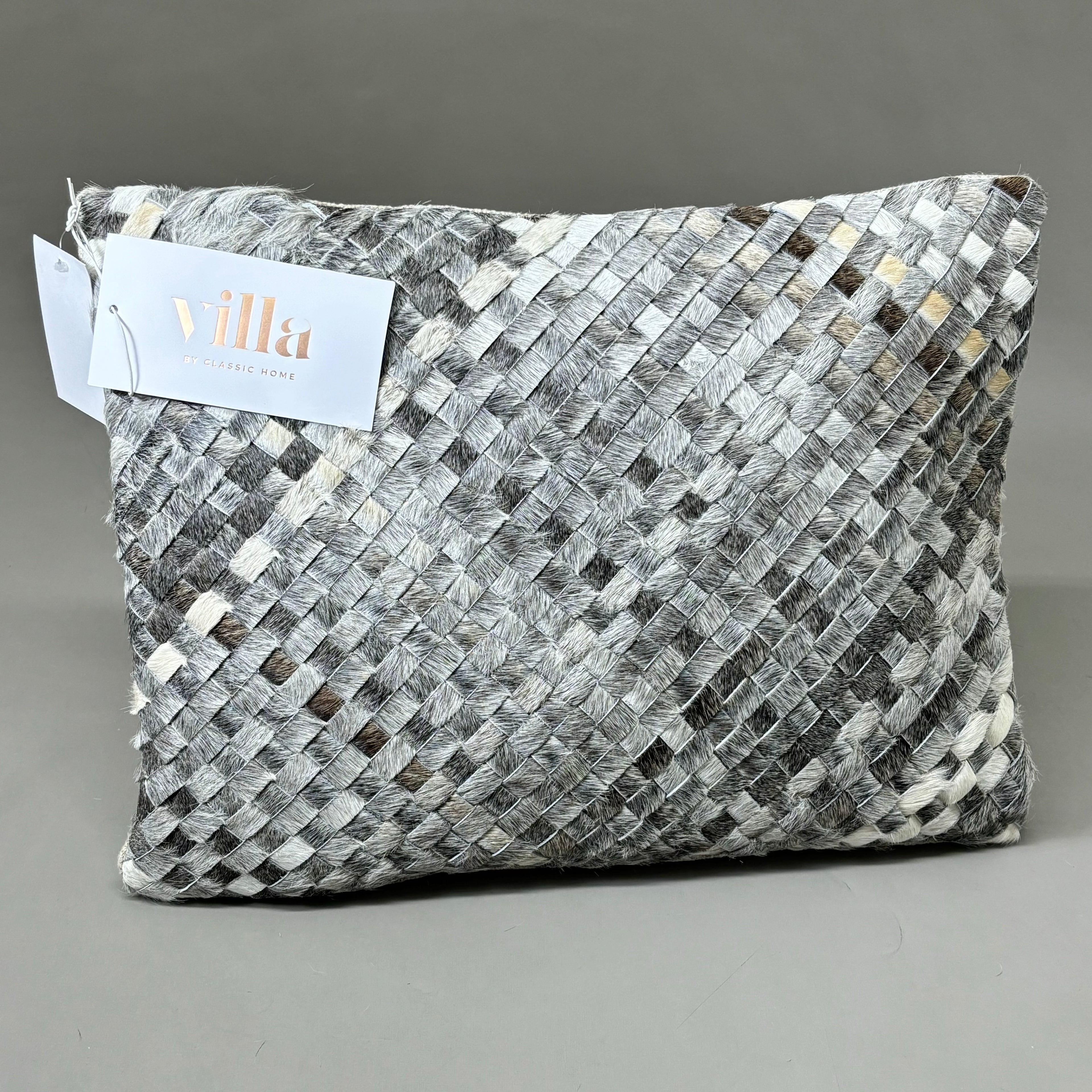 VILLA 12"x16" MP Bradley Hide Le Decorative Throw Pillow in Gray