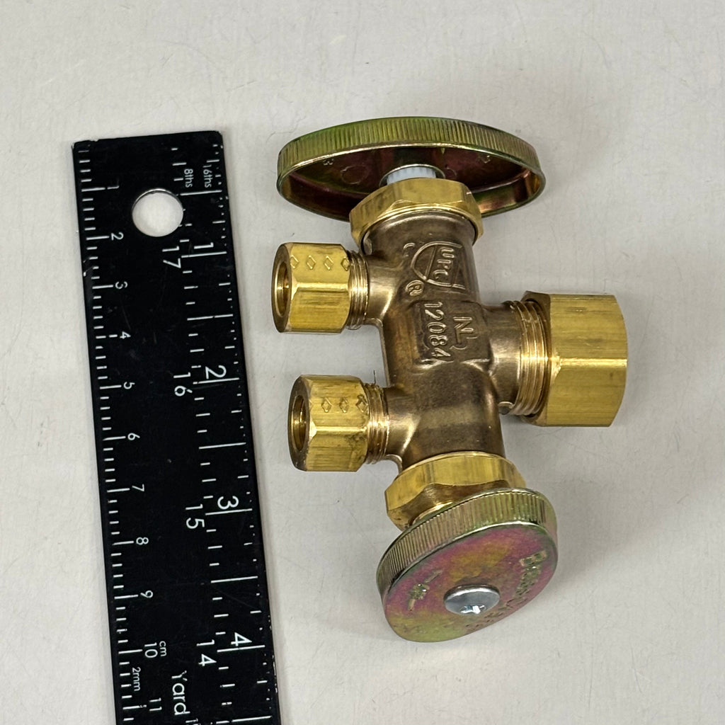 BRASSCRAFT  Dual Shut Off Outlet Stop 1/2" NOm CMP In X 3/8" OD COMP CR1901DVSXR