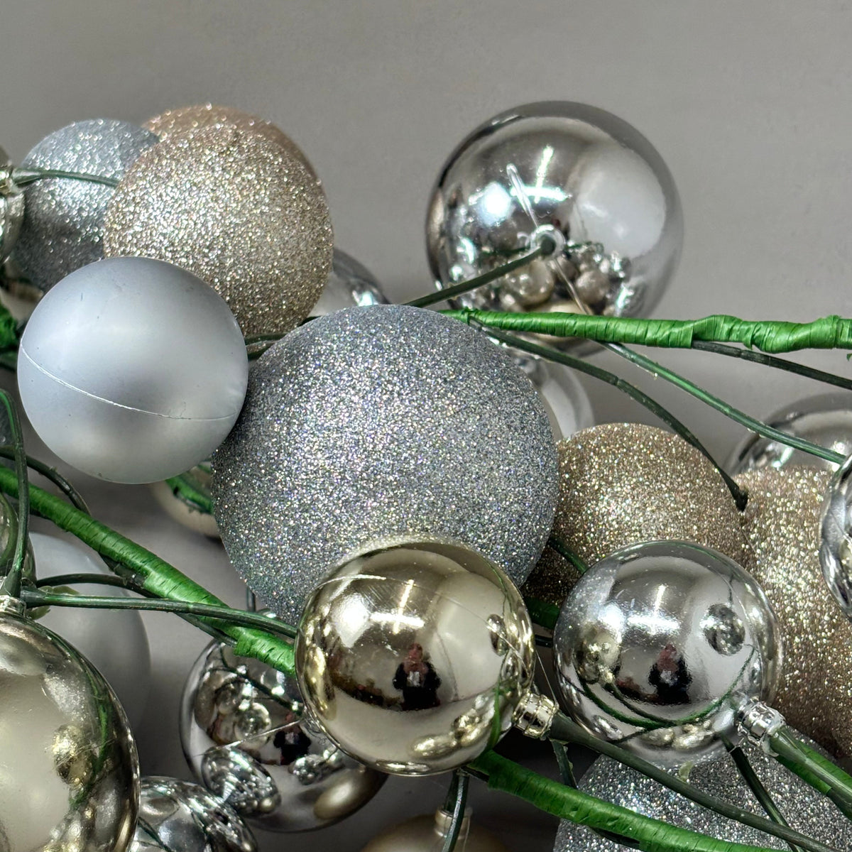 RAZ IMPORTS Plastic Christmas Ball Garland Decoration 6' Champagne G4432706