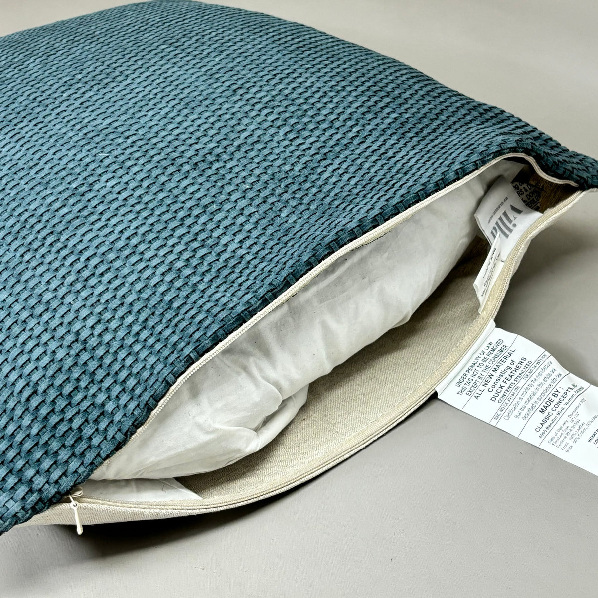 VILLA 18"x18" MP Bassinet Suede Decorative Throw Pillow Blue Slate