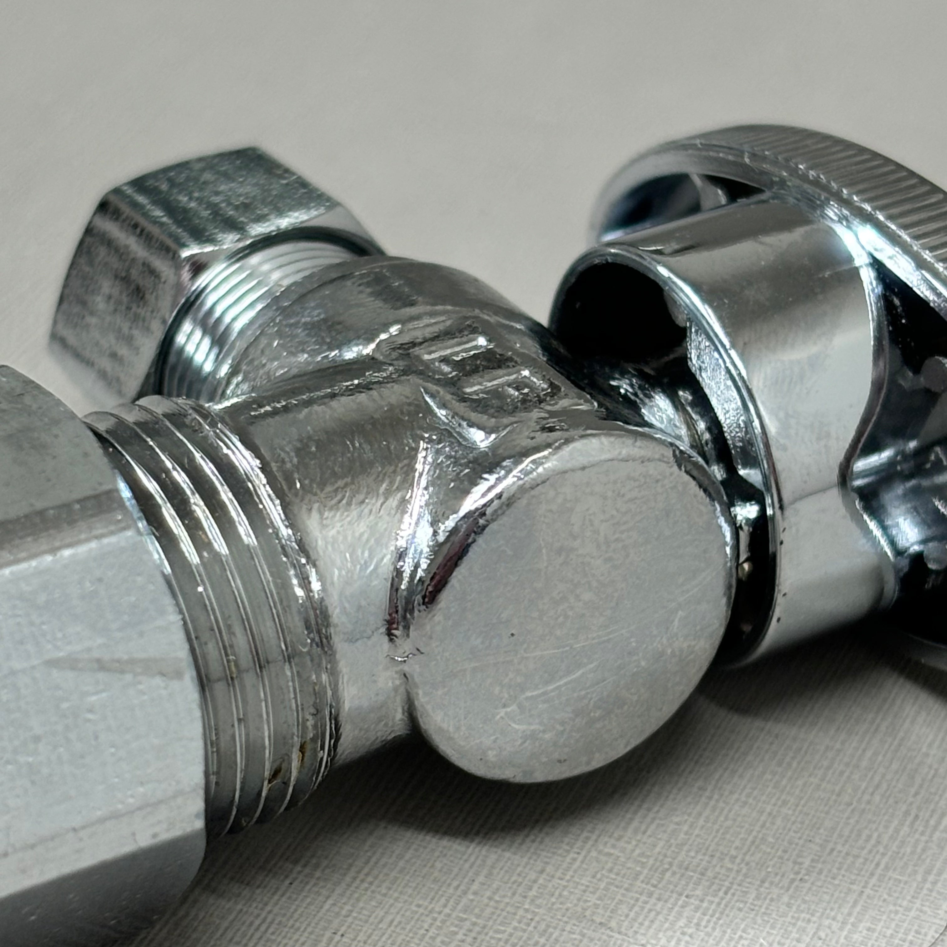 PLUMBSHOP Water Stop 1/2" Nom Comp x 3/8 " OD Comp Angle Brass/Chrome PLB100X P