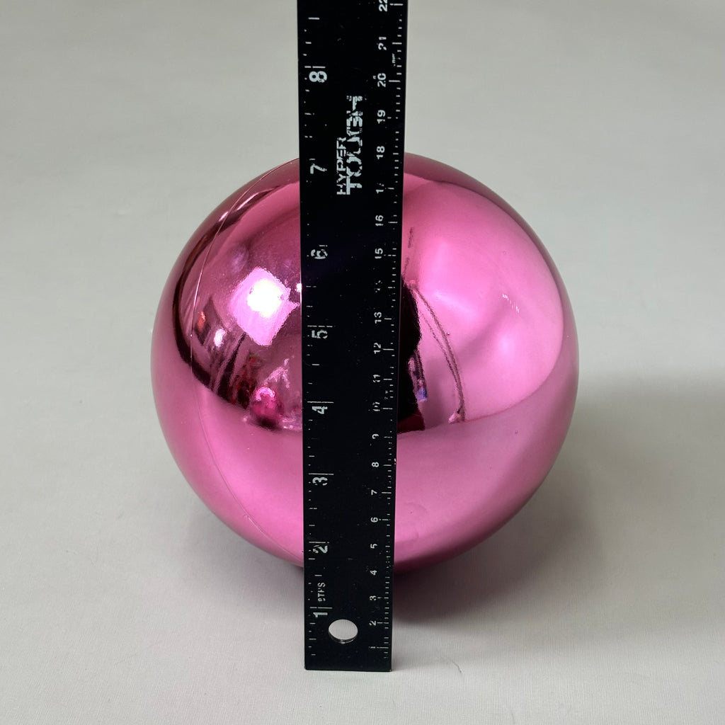 RAZ IMPORTS (2 PACK) Christmas Ball Ornament Decoration 6" Shiny Fuchsia 4441211