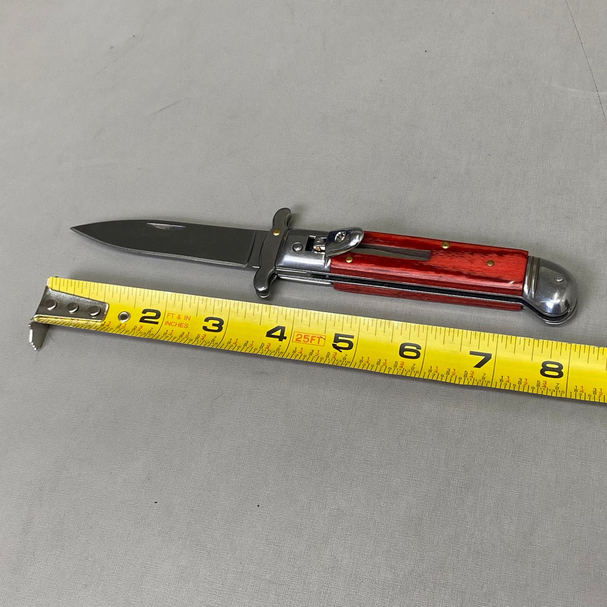 ZA@ ARMED FORCE TACTICAL Handcrafted OTF Pocket Knife 3.5" Blade 8" Overall Length Red ST-10WD